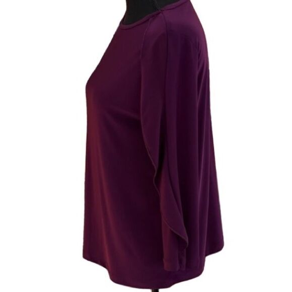 Ciara Sun Woo purple boat neck top with ruffle sleeves, super soft size XS - Picture 4 of 7